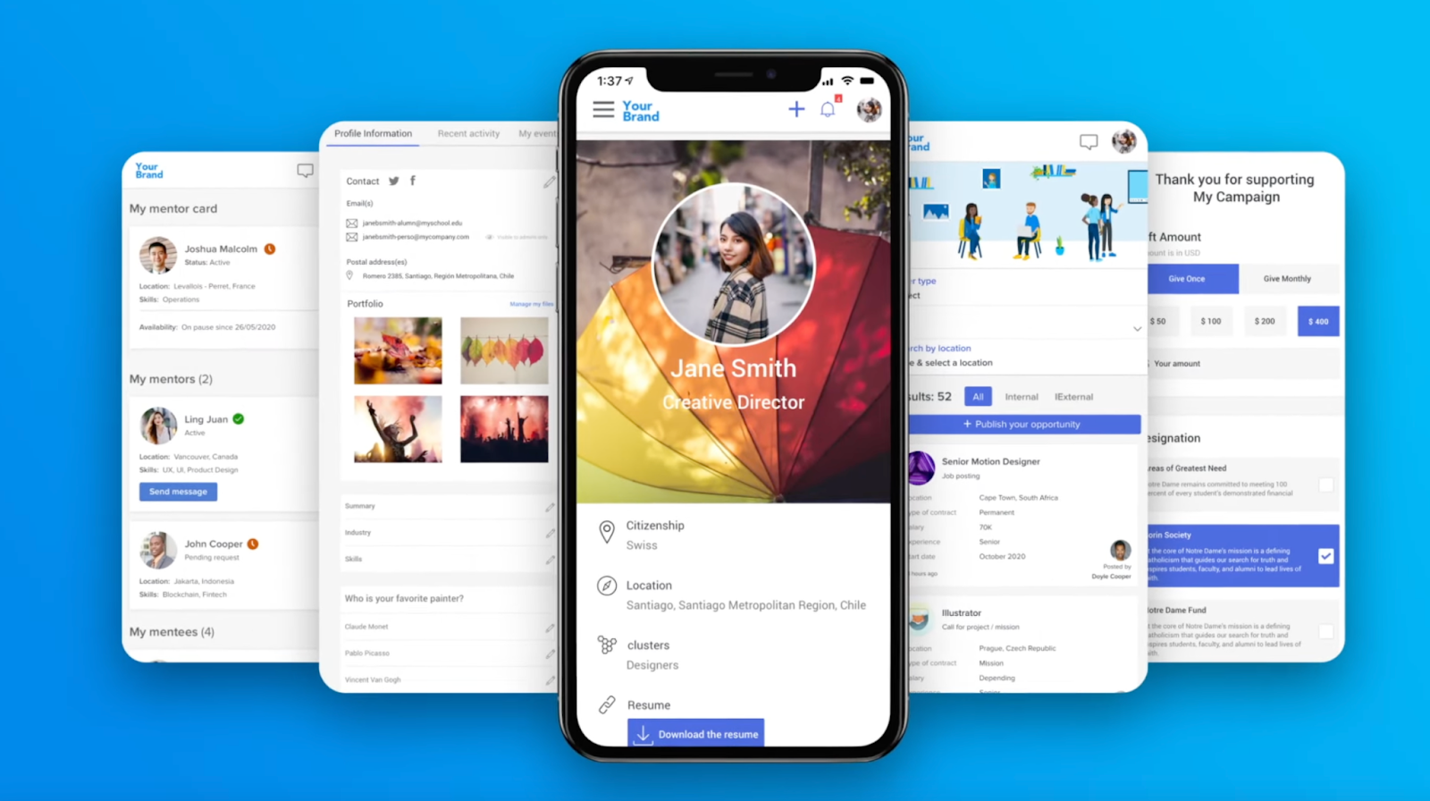 Hivebrite community and events management interface
