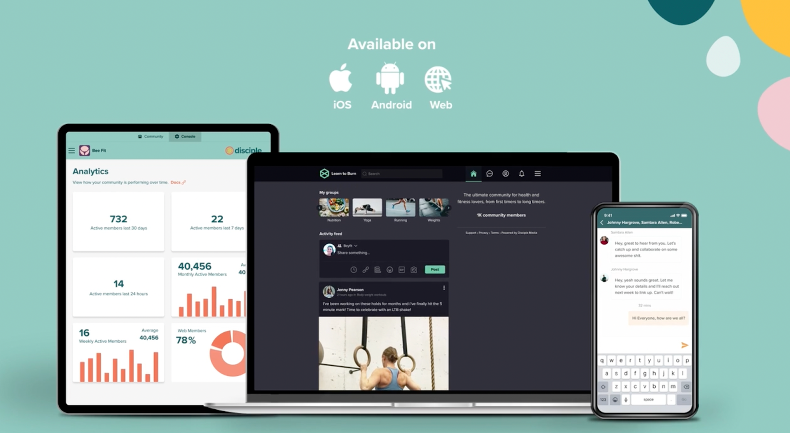 Disciple Media branded community app interface