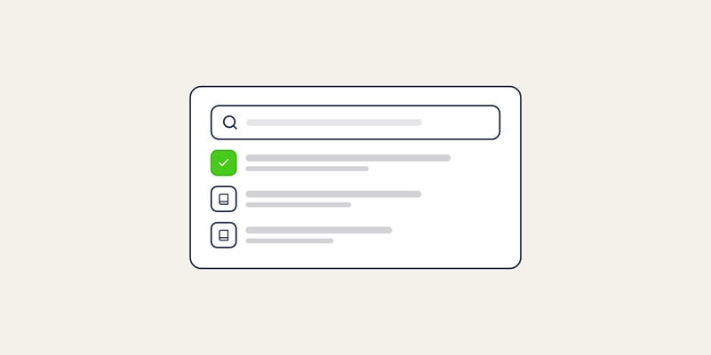 Illustration of a help center search with results, for the post: Mastering B2B Customer Support: Strategies for Exceptional Service