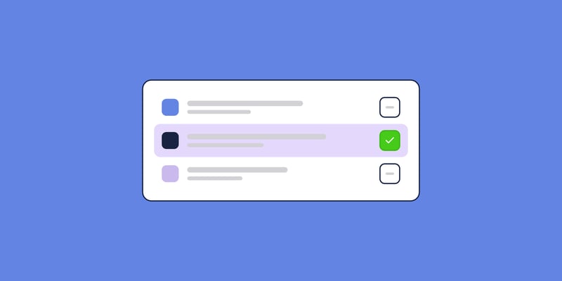 Illustration of a comparison list with one option checked, for the post: Customer Success Technology for B2B SaaS: Building Your Tech Stack