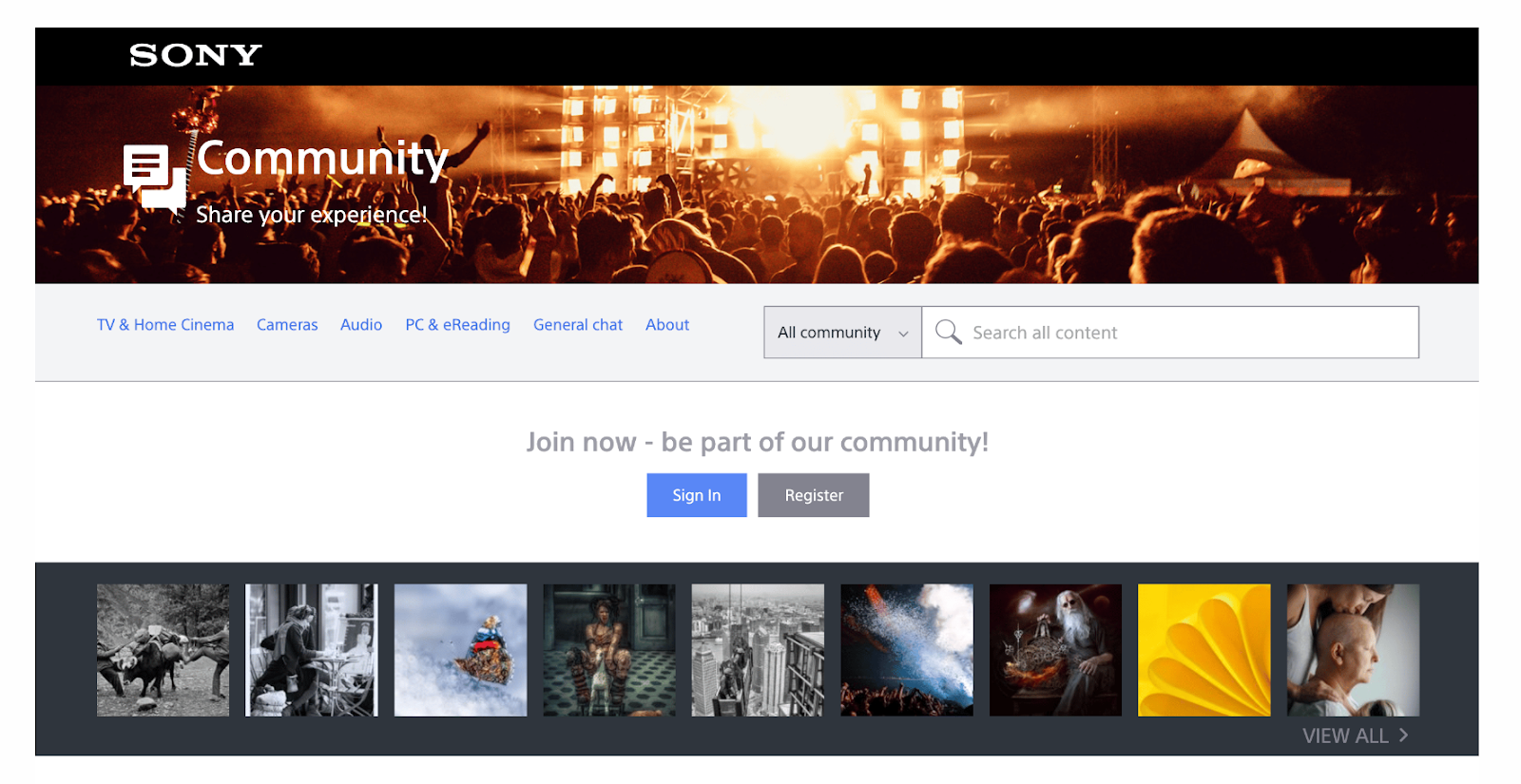 Khoros community interface