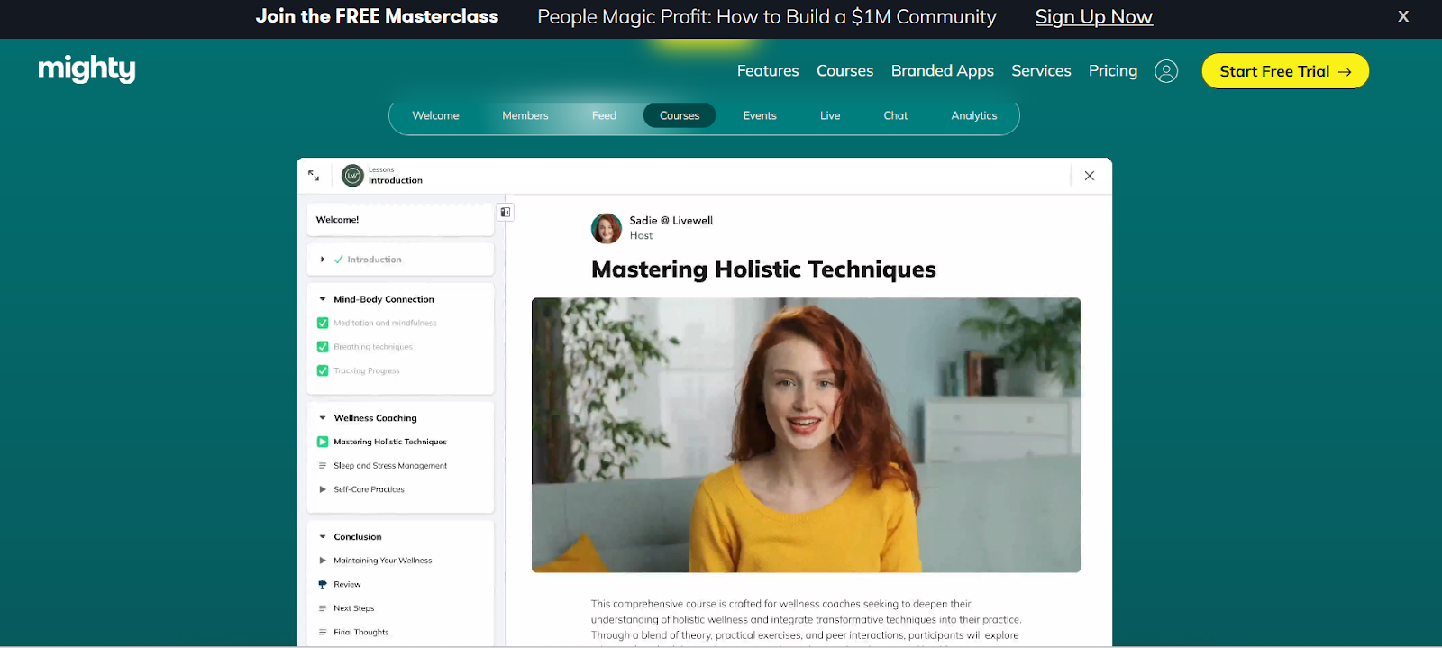 Mighty Networks Online Courses template