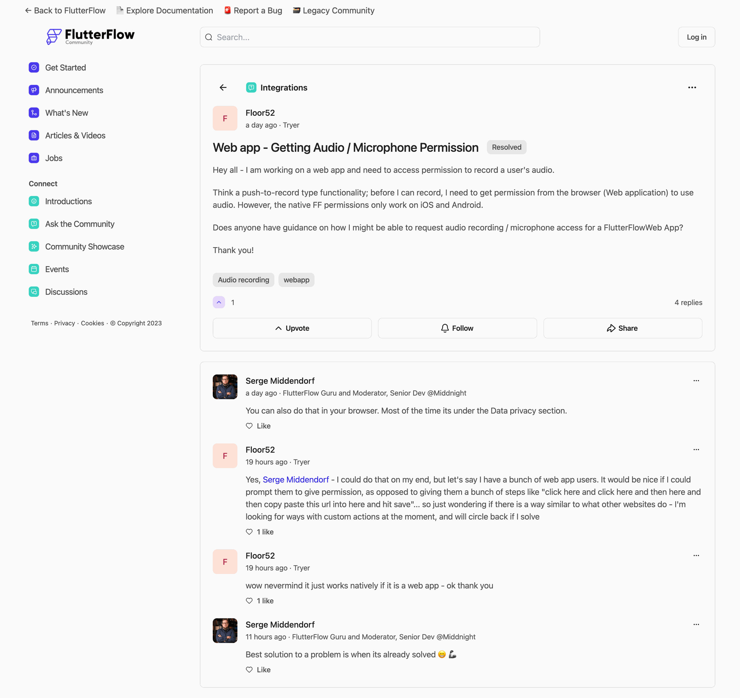 Q&A on Flutterflow community