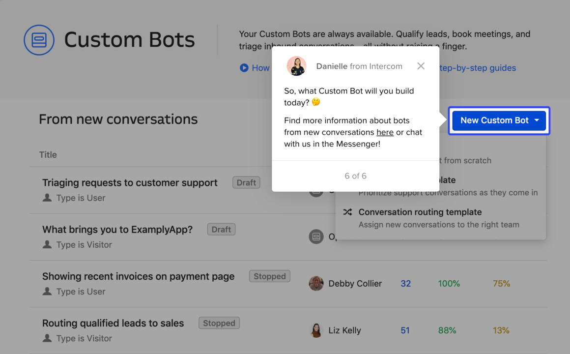 Intercom's Help content in Product Tours