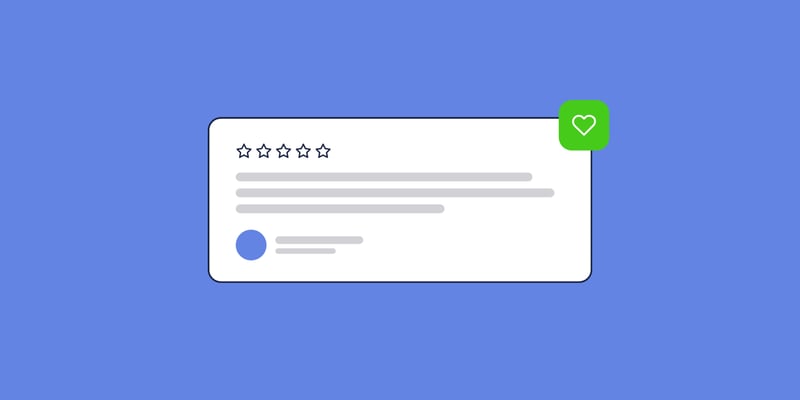 Illustration of a five-star customer review, for the post: Building Better Products: Community-Driven Customer Feedback Collection with Online Community Platform