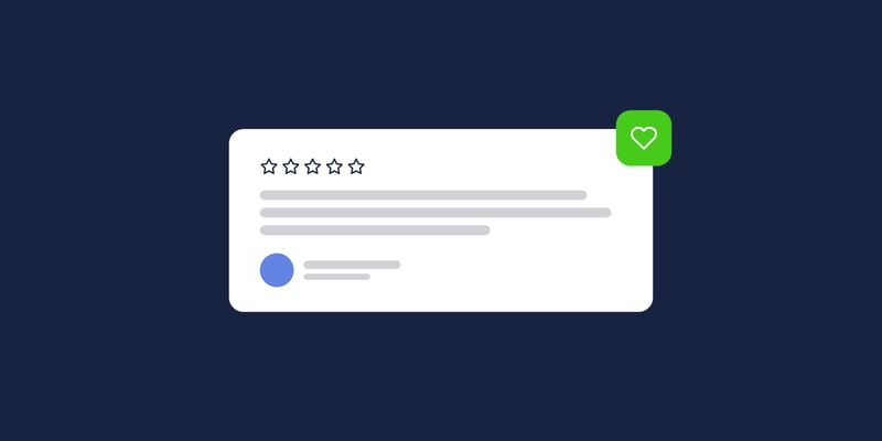 Illustration of a five-star customer review, for the post: Customer feedback tools: the categories, how to choose, and the one we run ourselves