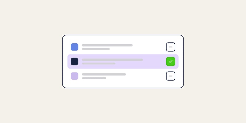 Illustration of a comparison list with one option checked, for the post: Best customer portal software in 2026: 11 tools compared
