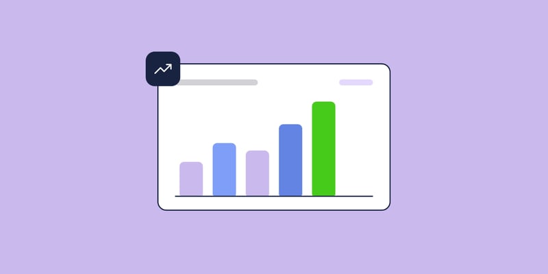 Illustration of a bar chart trending up, for the post: Customer retention rate: how to calculate it (formula and benchmarks)