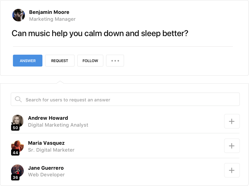 request answer in the community