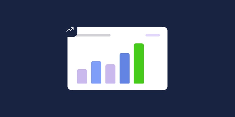 Illustration of a bar chart trending up, for the post: Data-Driven Support: Leveraging 14 Metrics for Team Success
