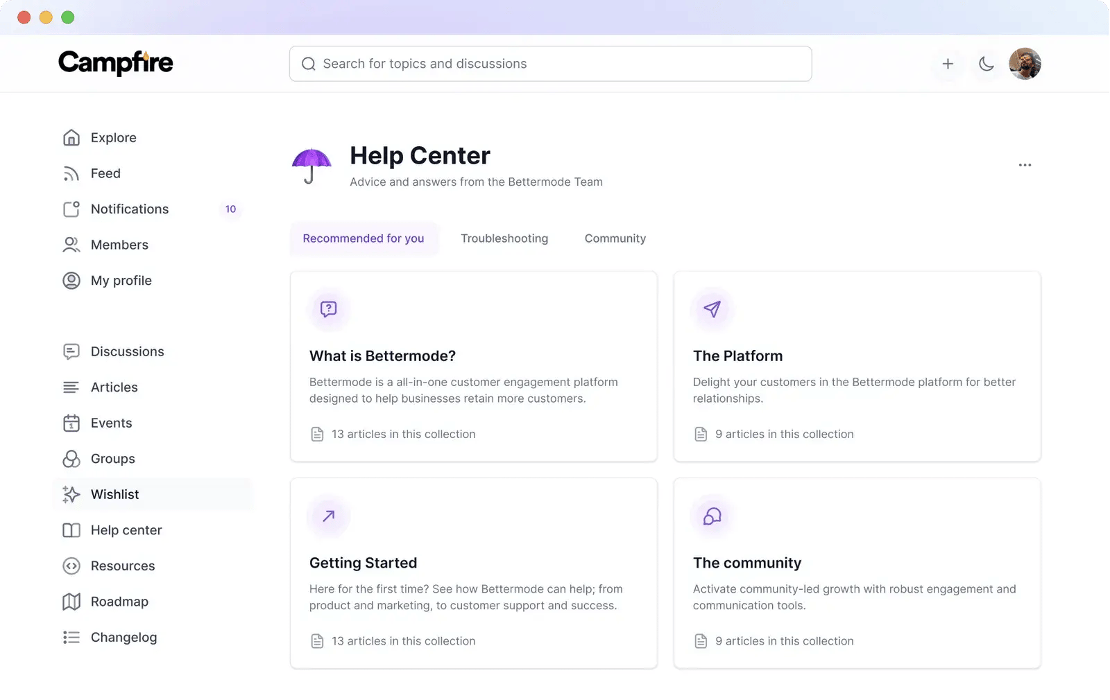 A help center built on Bettermode