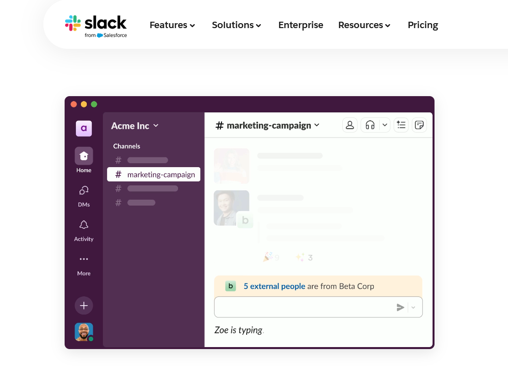 Slack community screenshot