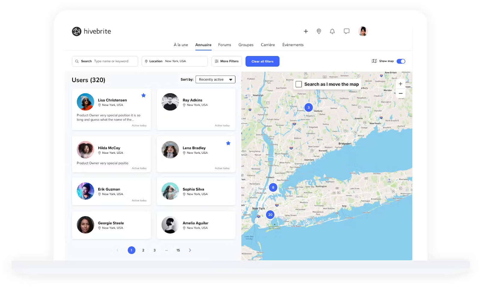 Hivebrite community platform interface