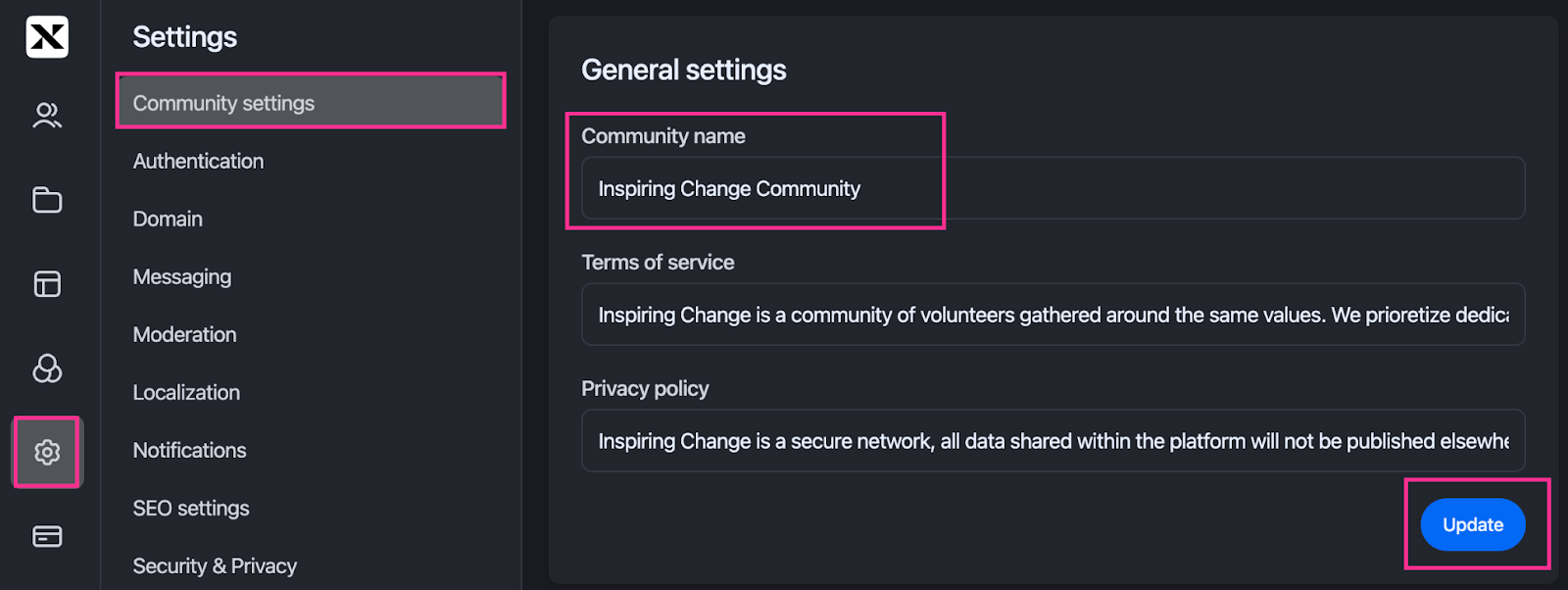 set up name and domain on bettermode 