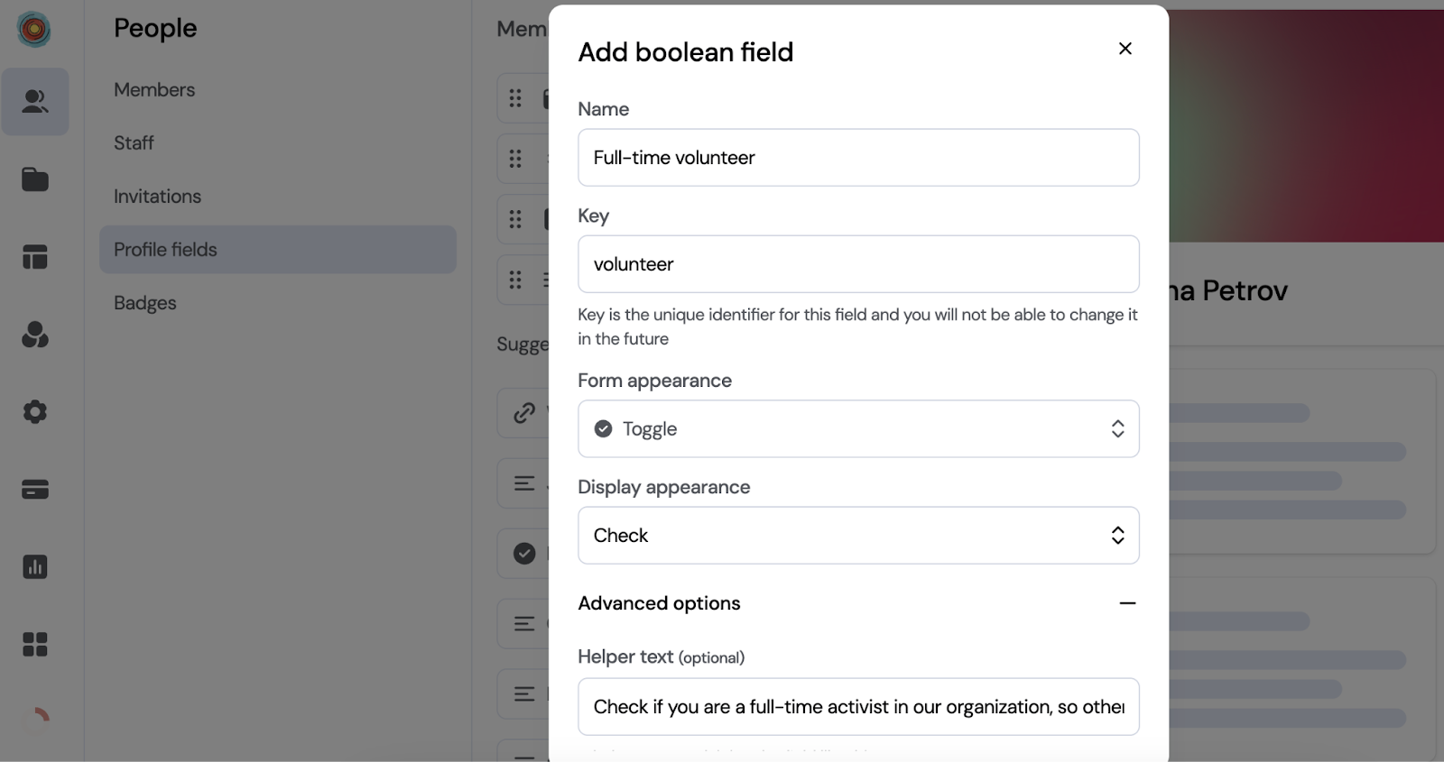 add a boolean field on bettermode 