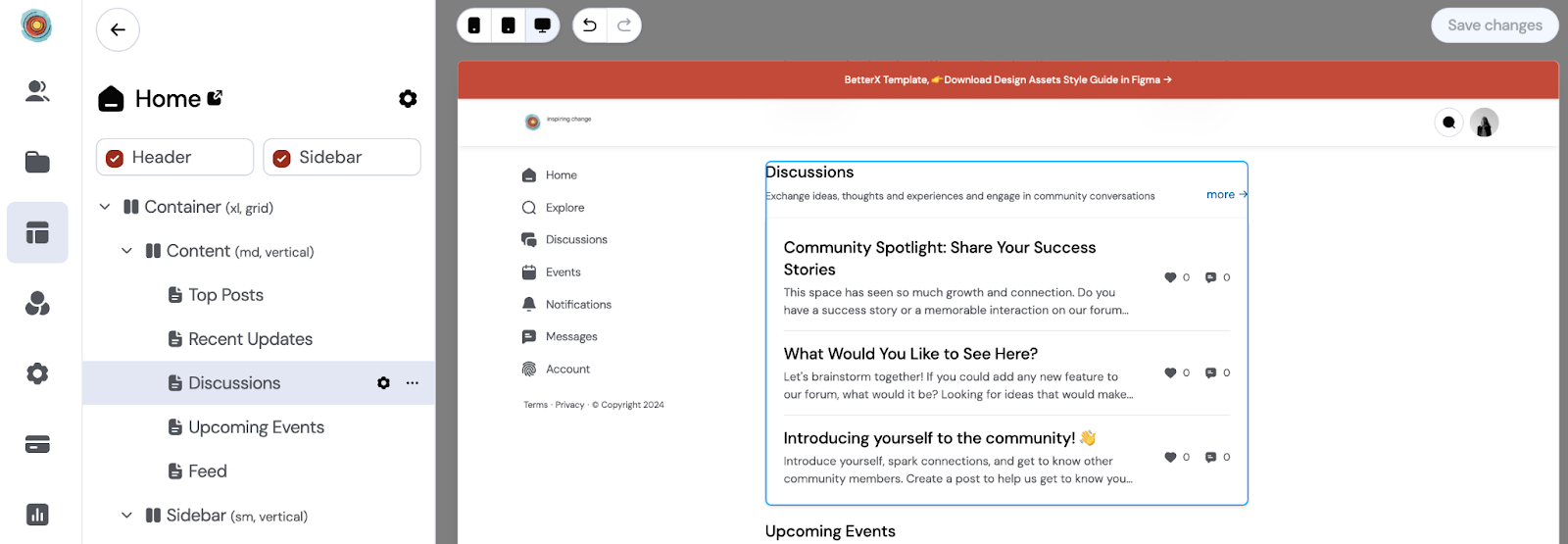 feed page on bettermode 