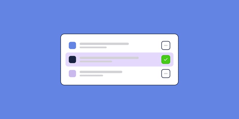 Illustration of a comparison list with one option checked, for the post: Knowledge base software in 2026: 11 tools compared on real pricing