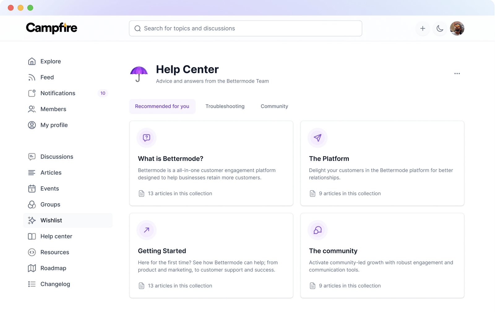 A self-service portal built on Bettermode