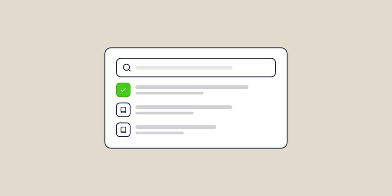Illustration of a help center search with results, for the post: Omnichannel Support: Creating Seamless Customer Experiences