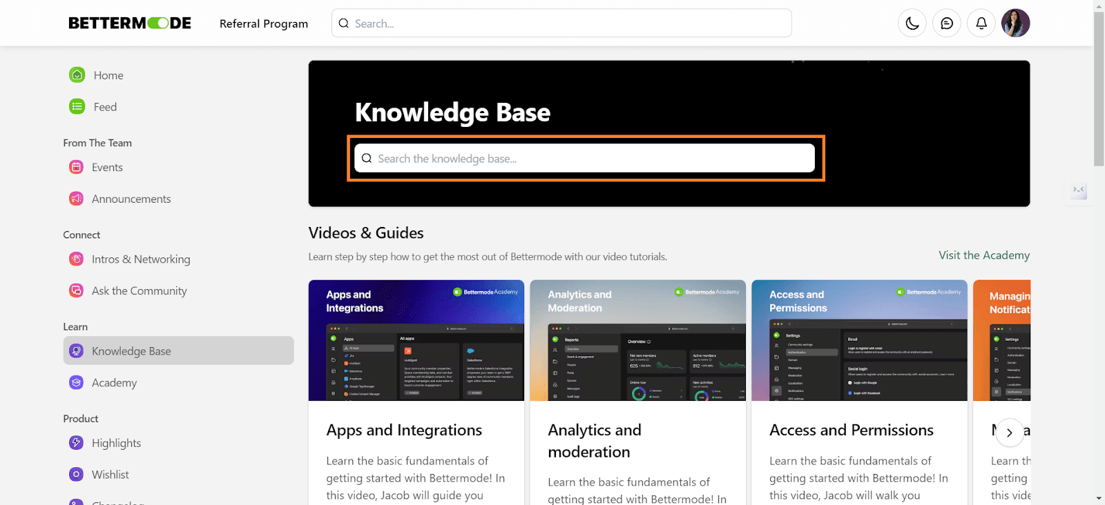 Knowledge base by Bettermode