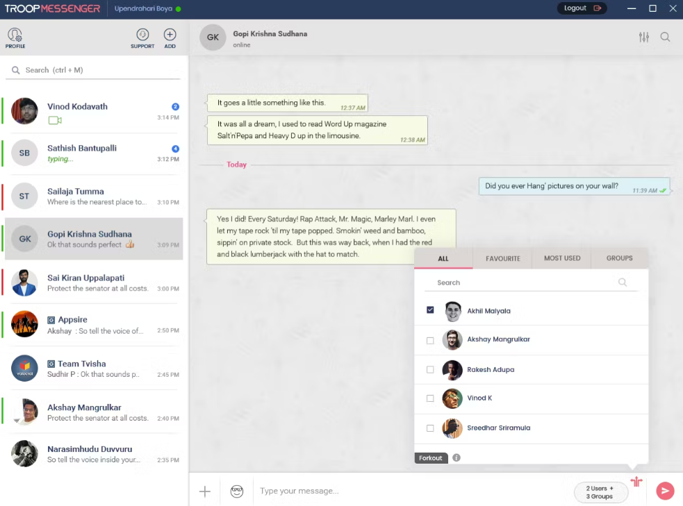 Troop Messenger team communication app