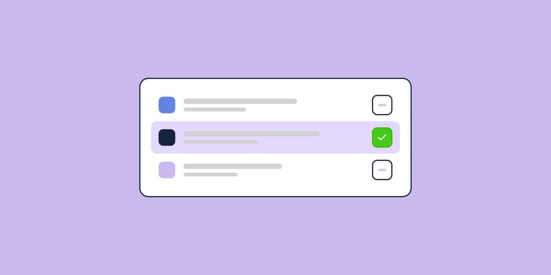 Illustration of a comparison list with one option checked, for the post: Slack Alternatives: 15 Best Apps for Customer Communities and Team Communication