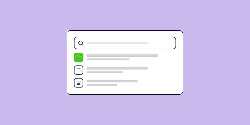 Illustration of a help center search with results, for the post: Support community: what it is and how it reduces support tickets