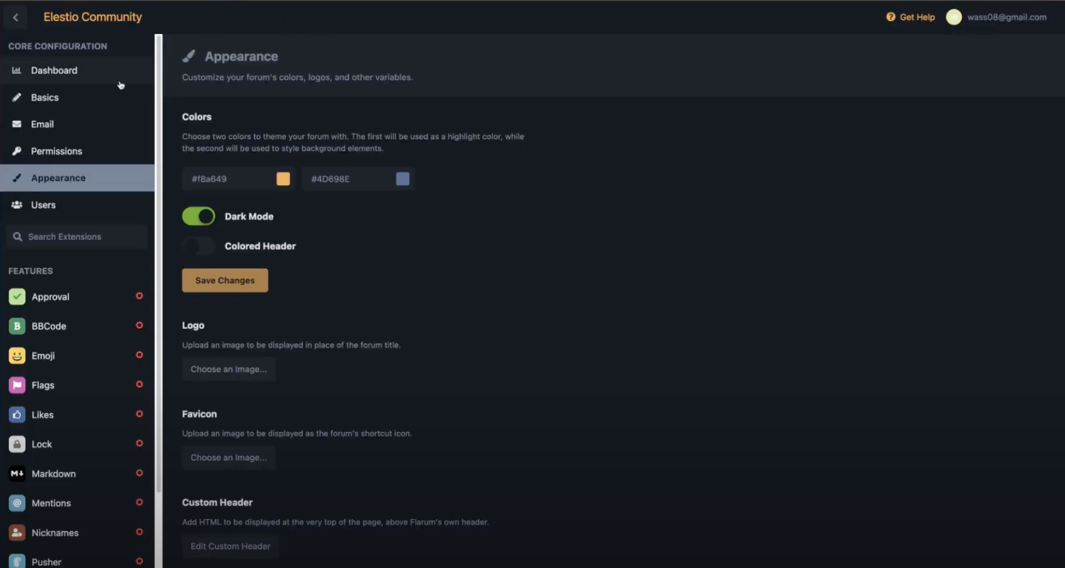 Flarum community platform design