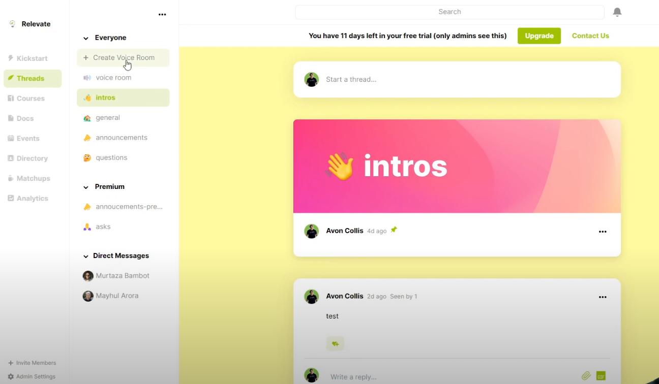 Heartbeat communities interface