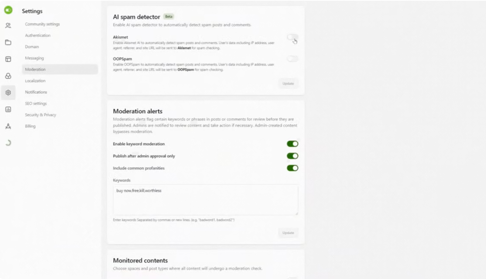 Moderation tool by Bettermode