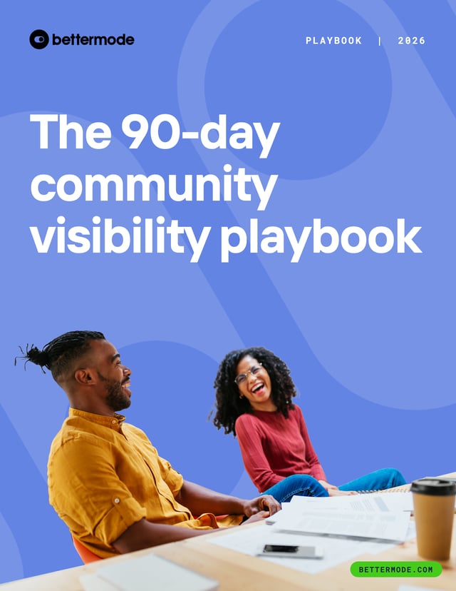 Cover of the Bettermode 90-day community visibility playbook