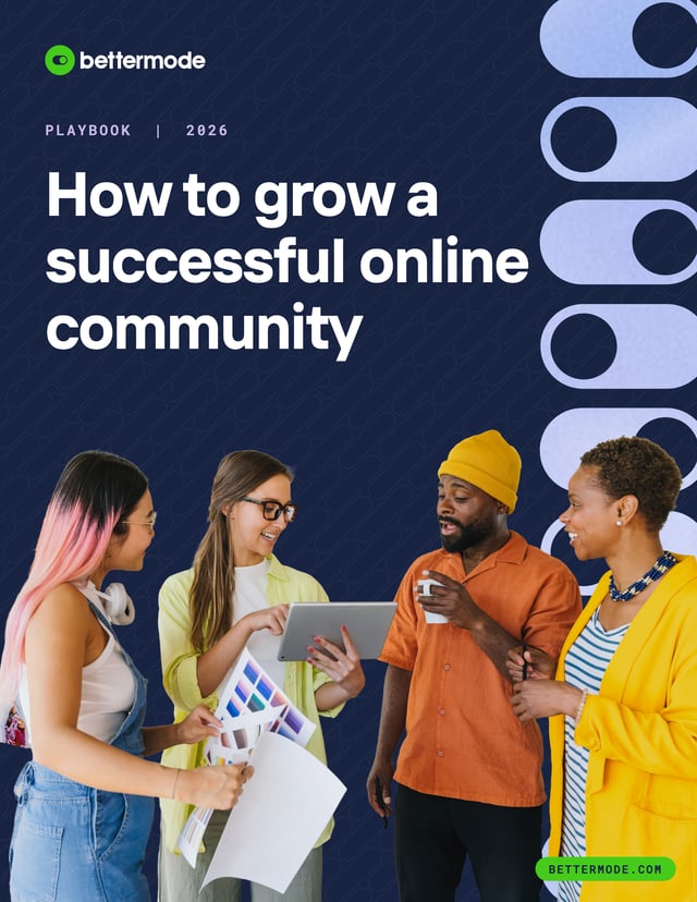 Cover of the Bettermode playbook, How to grow a successful online community