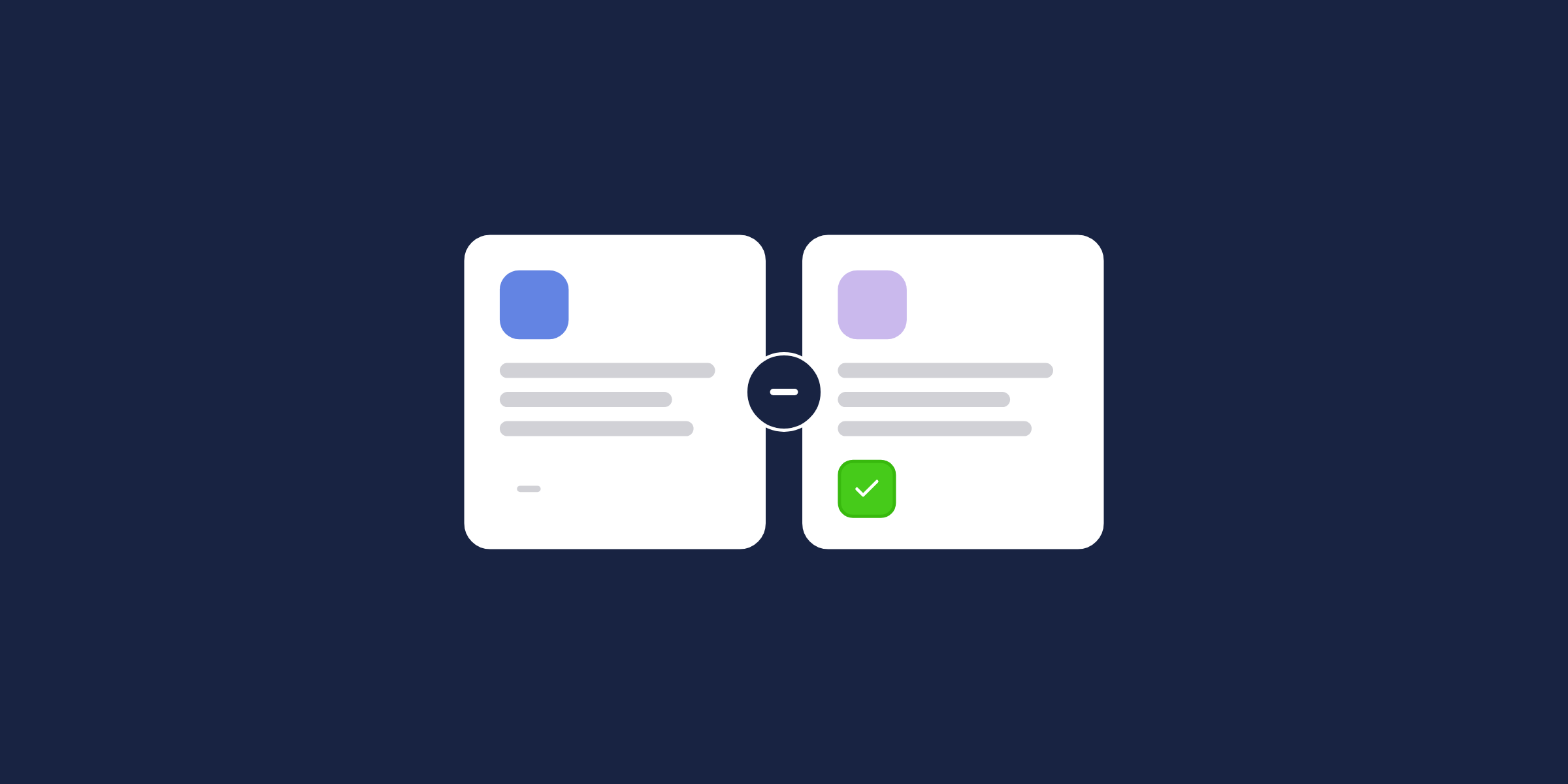 Illustration of two options side by side, one checked, for the post: Customer Engagement Software for B2B SaaS: Platform Selection Guide