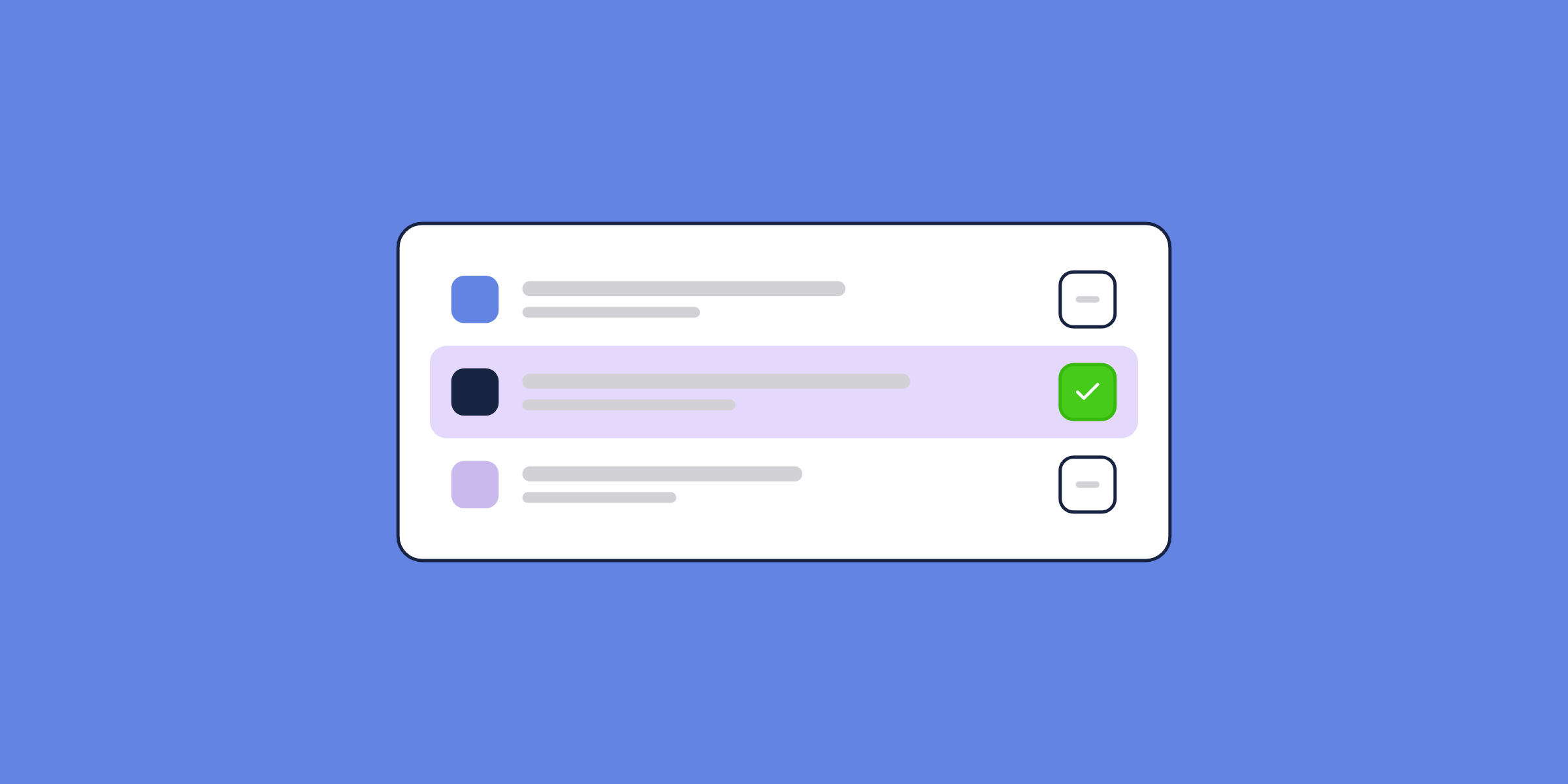 Illustration of a comparison list with one option checked, for the post: Customer Engagement Reimagined: Leading Alternatives to Gainsight Digital Hub for B2B SaaS