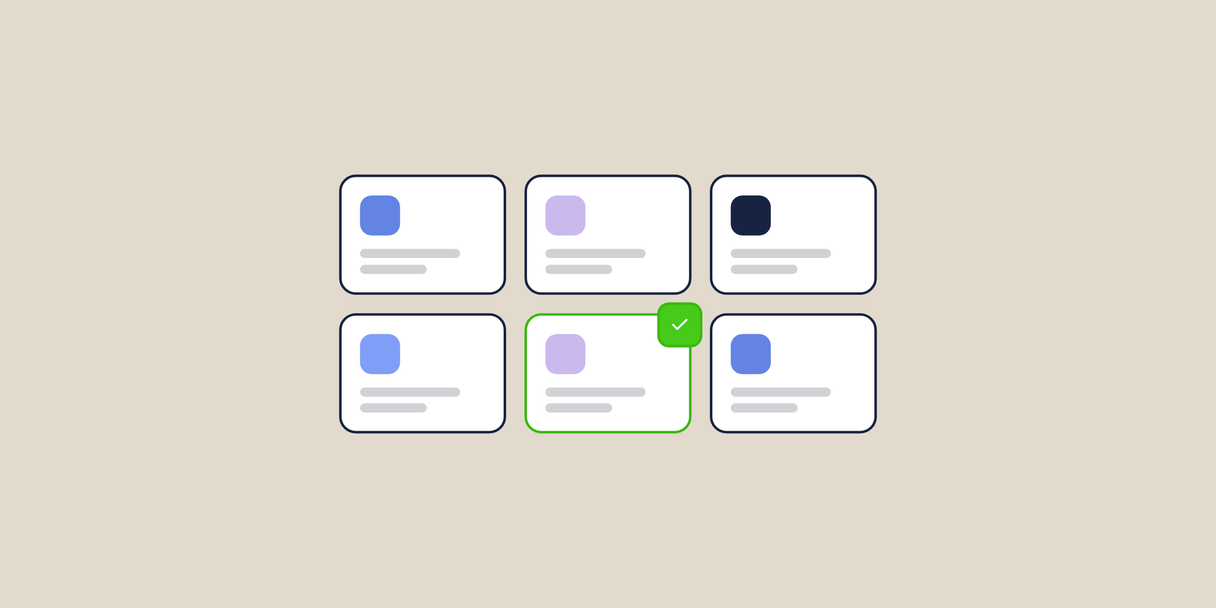 Illustration of a grid of tool cards with one picked, for the post: The 8 best Vanilla Forums alternatives in 2026 (and how to pick by migration path)