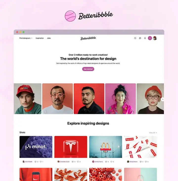 Betteribbble community template, cover preview