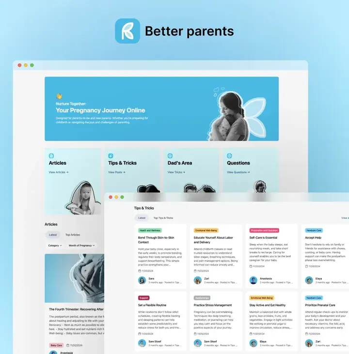 Betterparents community template, cover preview