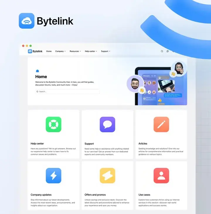 Bytelink community template, cover preview