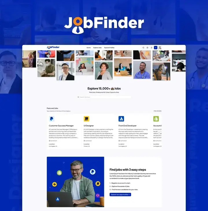 Job Finder community template, cover preview