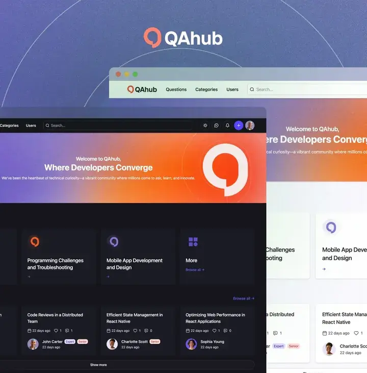 QAhub community template, cover preview