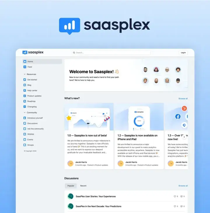 Saasplex community template, cover preview