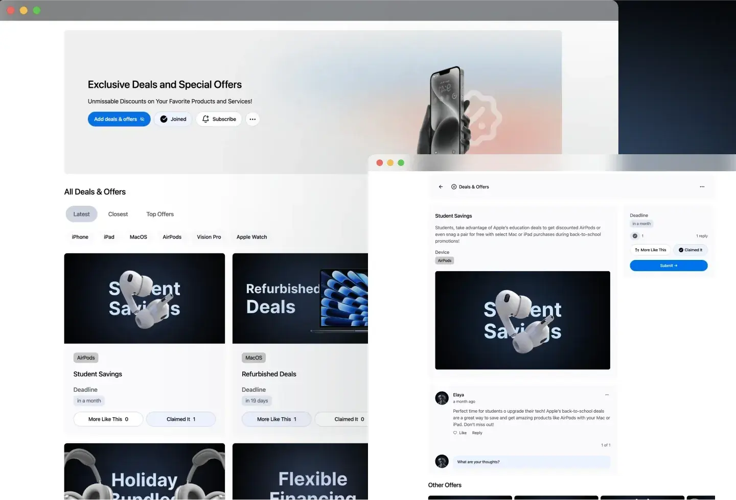 AppleSpheres template: all deals and offers
