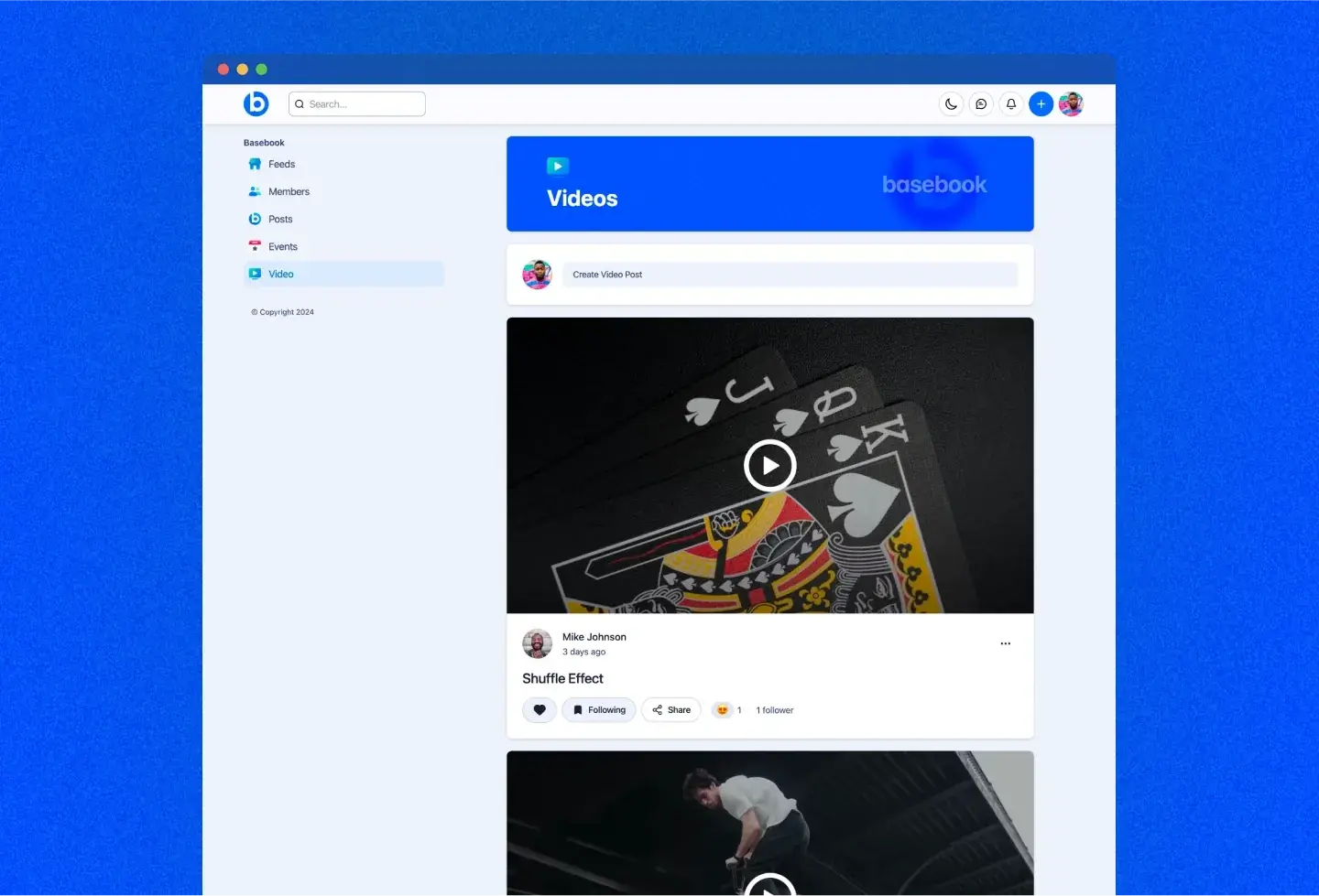 Basebook template: videos