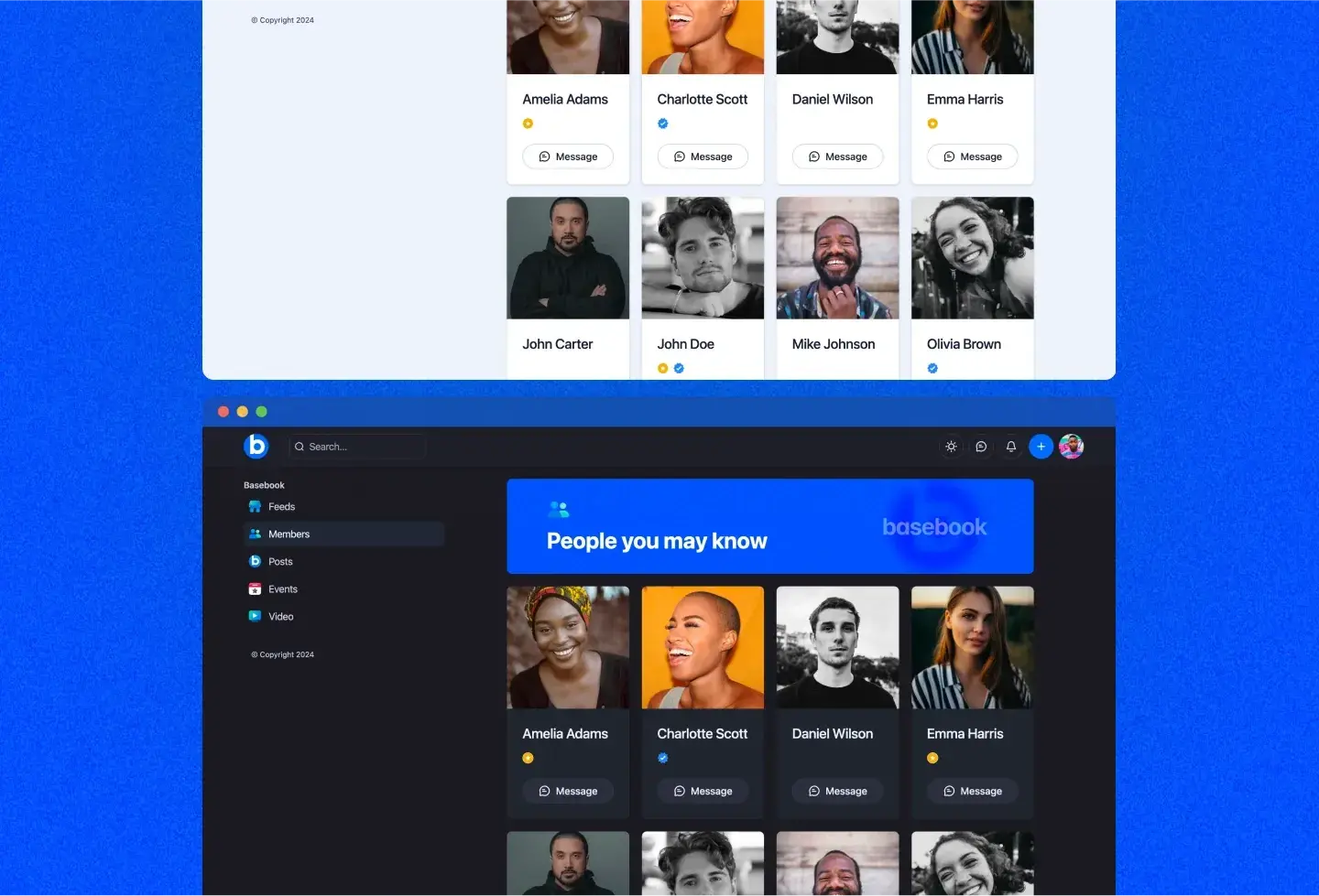 Basebook template: people you may know
