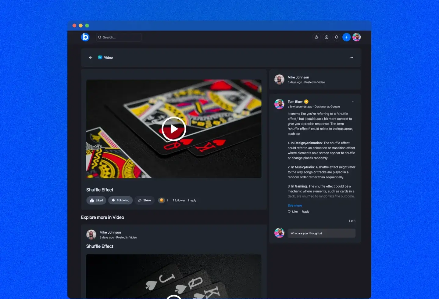Basebook template: video post