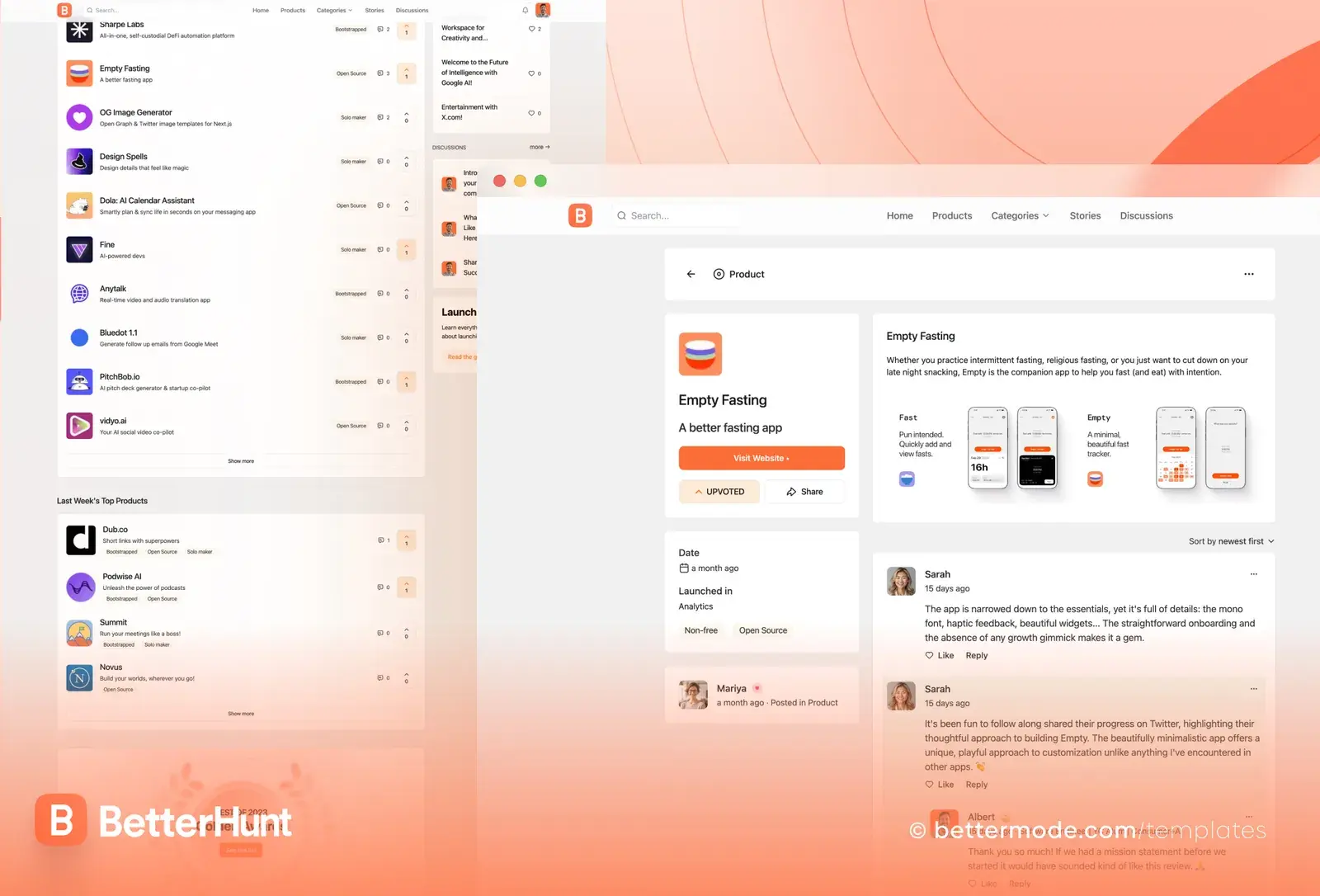 BetterHunt template: product page