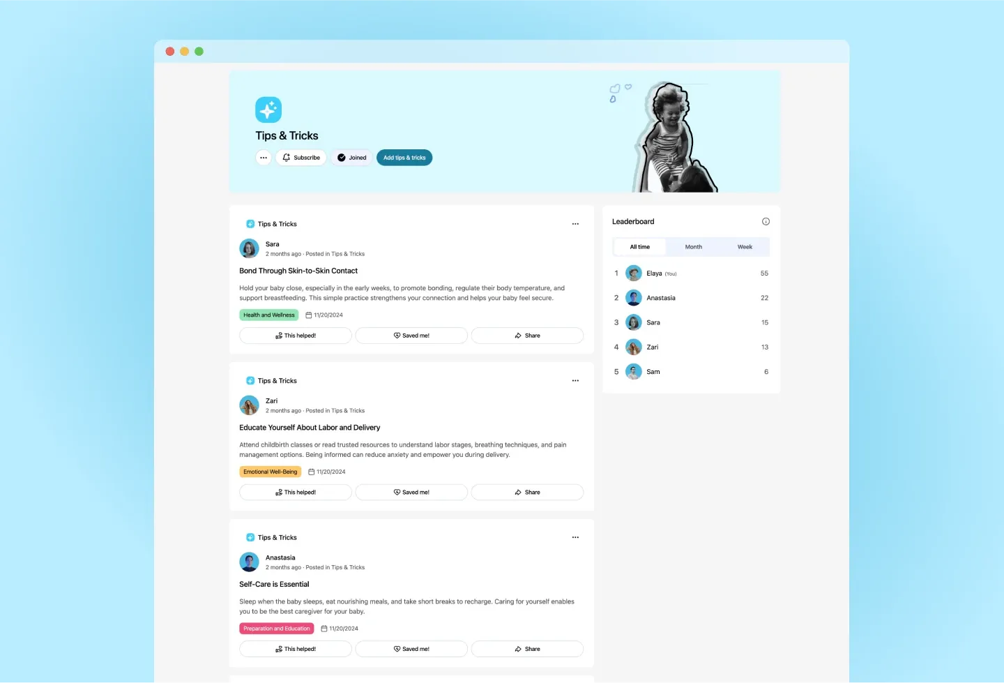 Betterparents template: tips and tricks