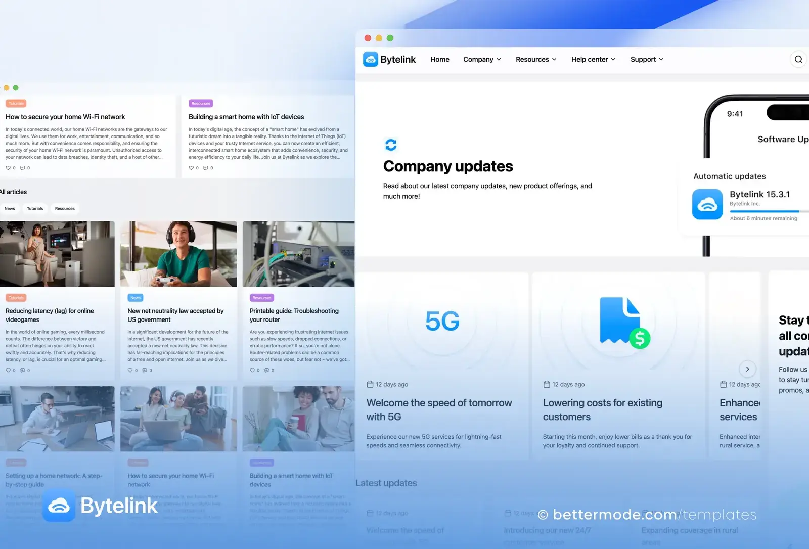 Bytelink template: company updates