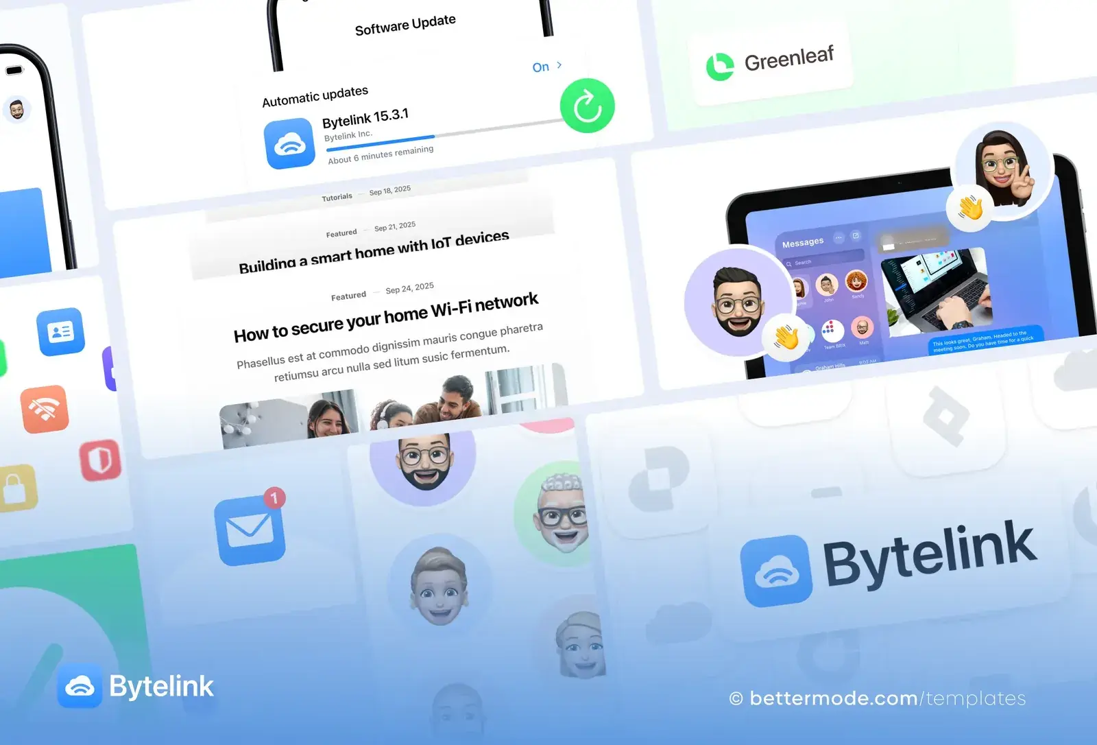 Bytelink template: articles and updates