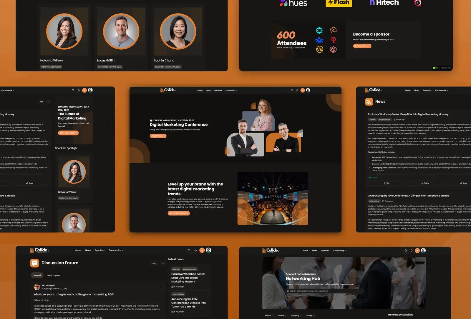 Collide template: layouts